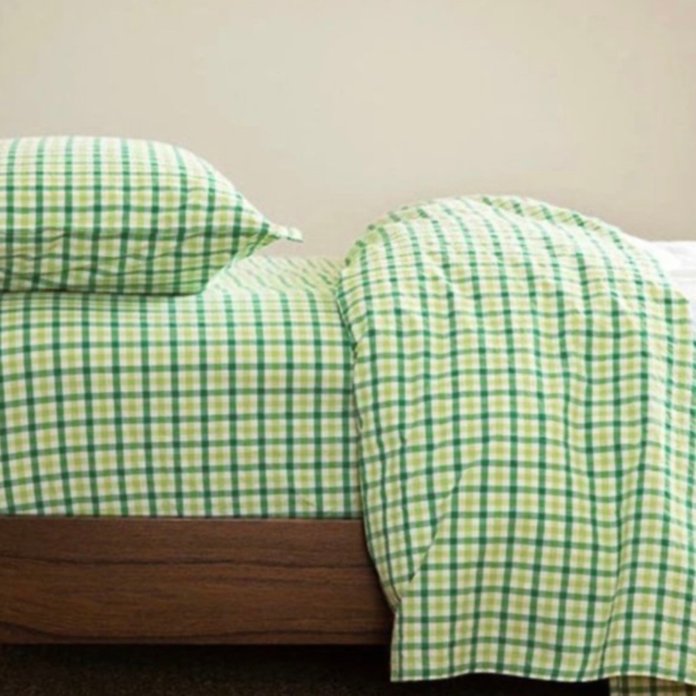 Cimino‎ Home Nile Green Gingham Sheet Set Twin NWOT